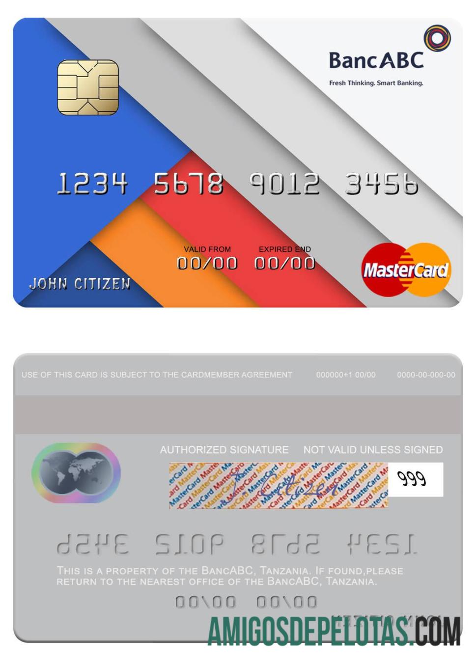 Tanzânia BancABC Mastercard exemplo